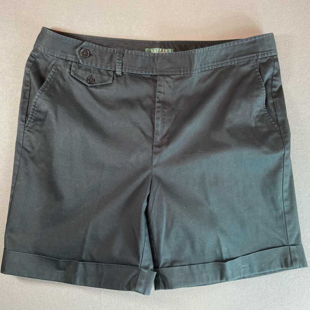 Lauren‎ Ralph Lauren Cotton Black Shorts with Cuff Size 16$